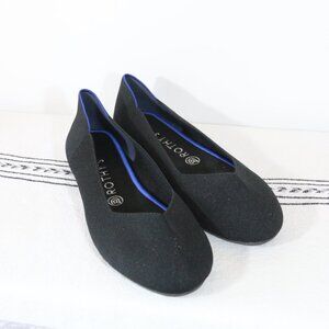 Rothy's Black Flats with Blue Trim